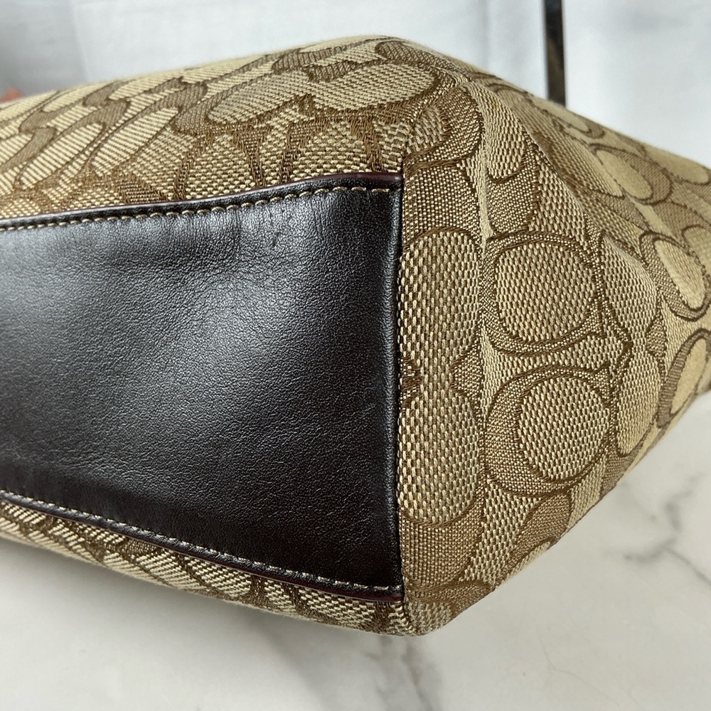 Coach Prairie Hand Fall Bag Khaki Brown Tan Jacquard Signature Crossbody Satchel - Picture 12 of 15